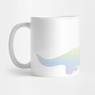 Rainbow Pastel Gradient Dinosaur (White Background) Mug